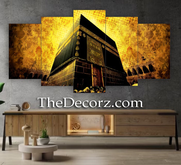 Kaaba Art Work - 5-Piece Printed Wall Frames – Modern Home Decor