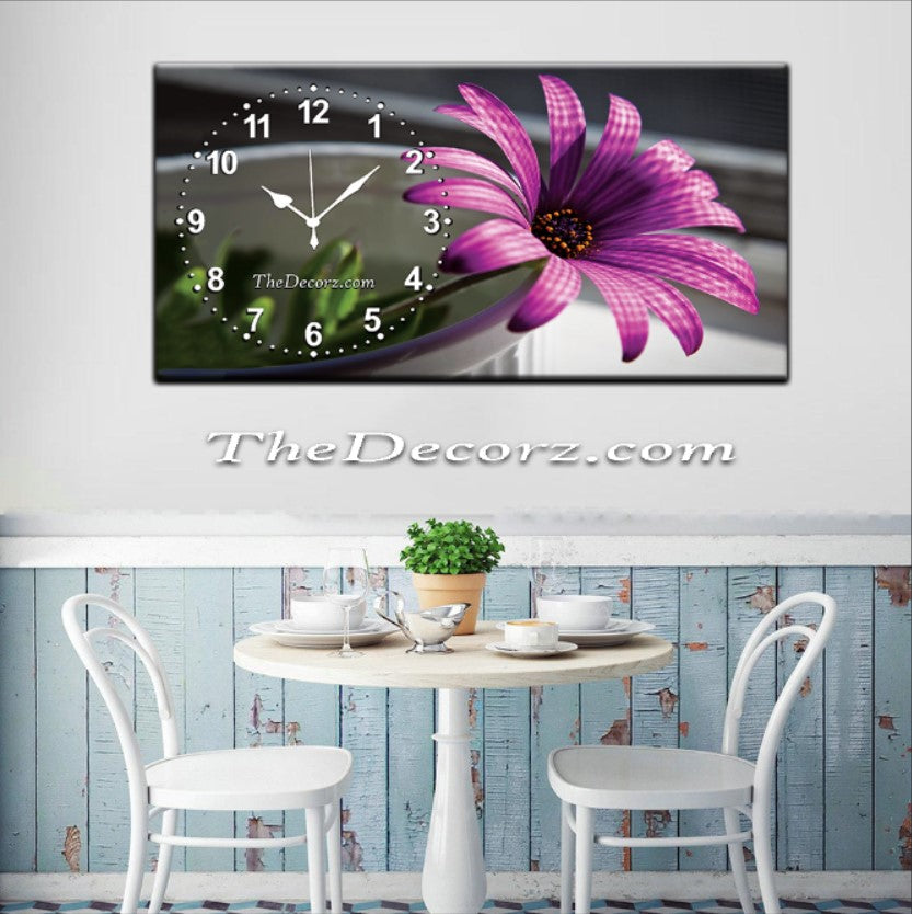Flower Printed Wall Clock