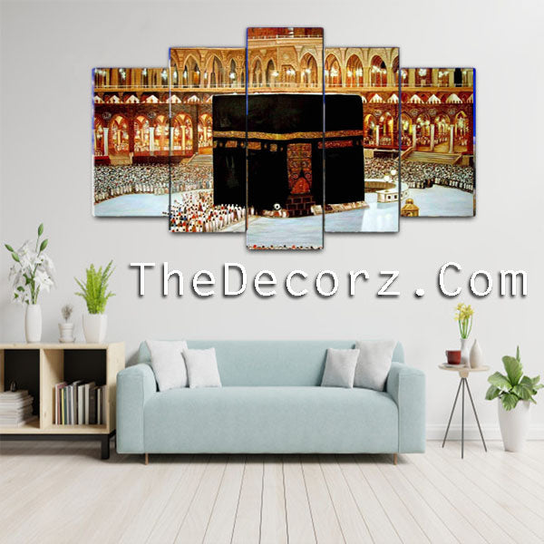 Kaaba Art Work - 5-Piece Printed Wall Frames – Modern Home Decor