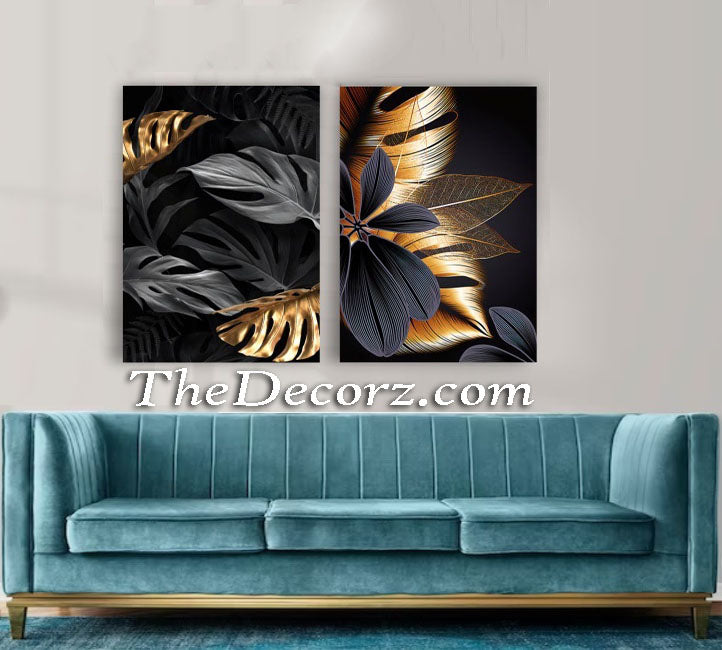 Leaves Art Work 2 Piece Printed Wall Frame
