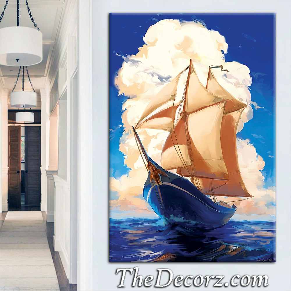 Ship Art Work Printed Wall Frame
