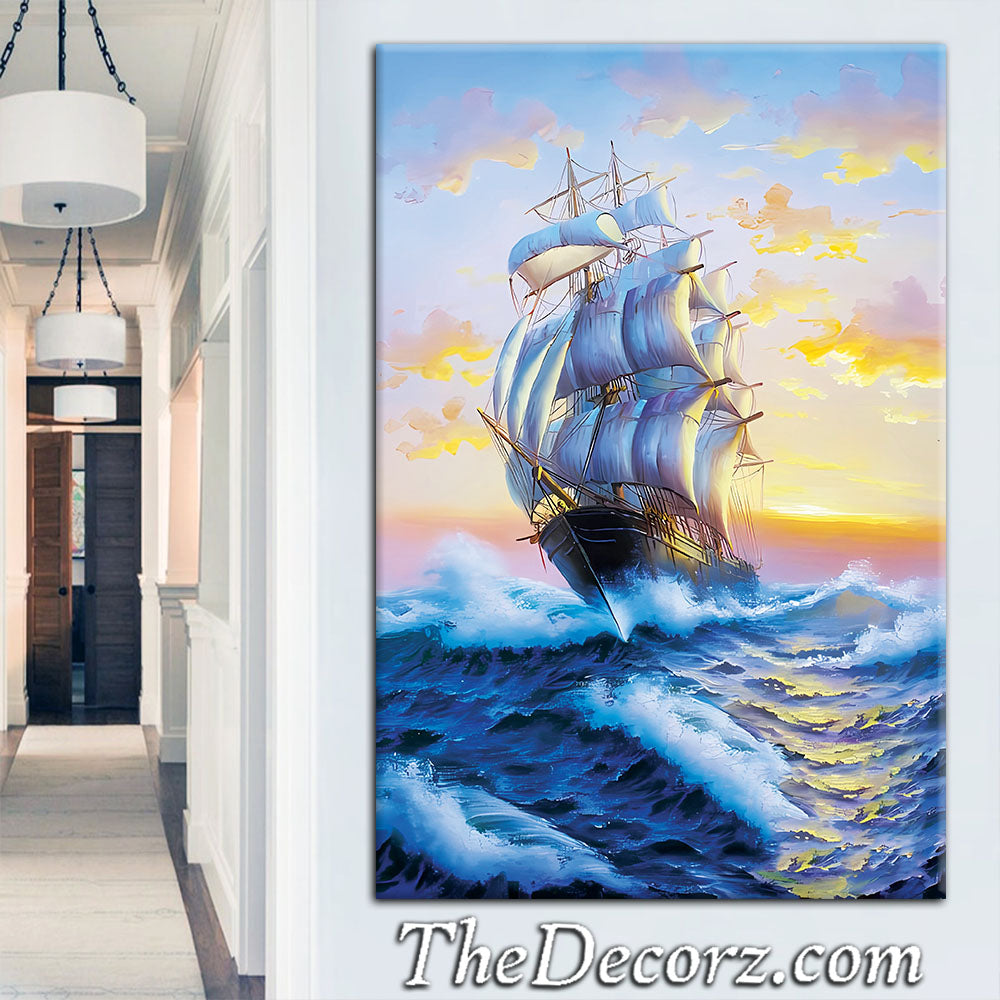 Ship Art Work Printed Wall Frame