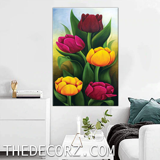 Flower Art Work Printed Wall Frame