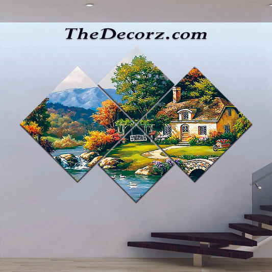 Scenry Art Work 4 Piece Printed Wall Frame