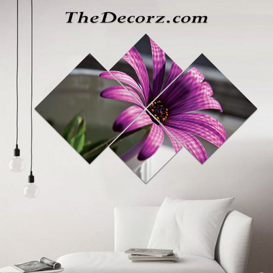 Flower 4 Piece Printed Wall Frames