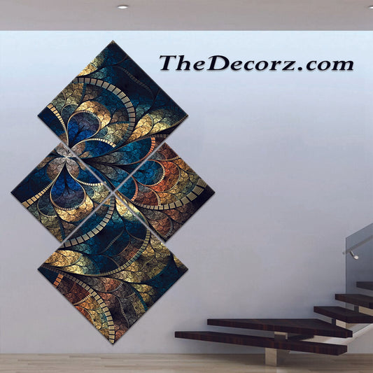 Abstract Art 4 Piece Printed Wall Frame