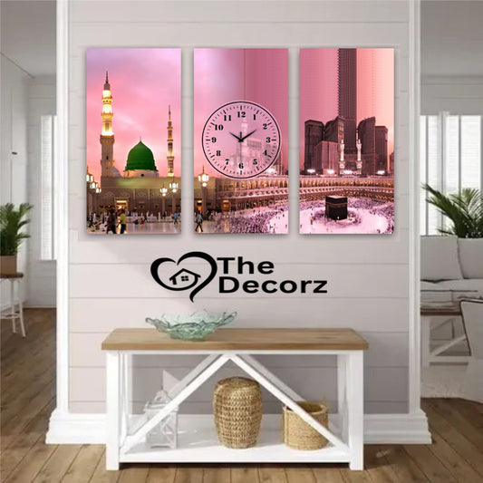 Makkah Madina 3 Piece Printed Wall Clock