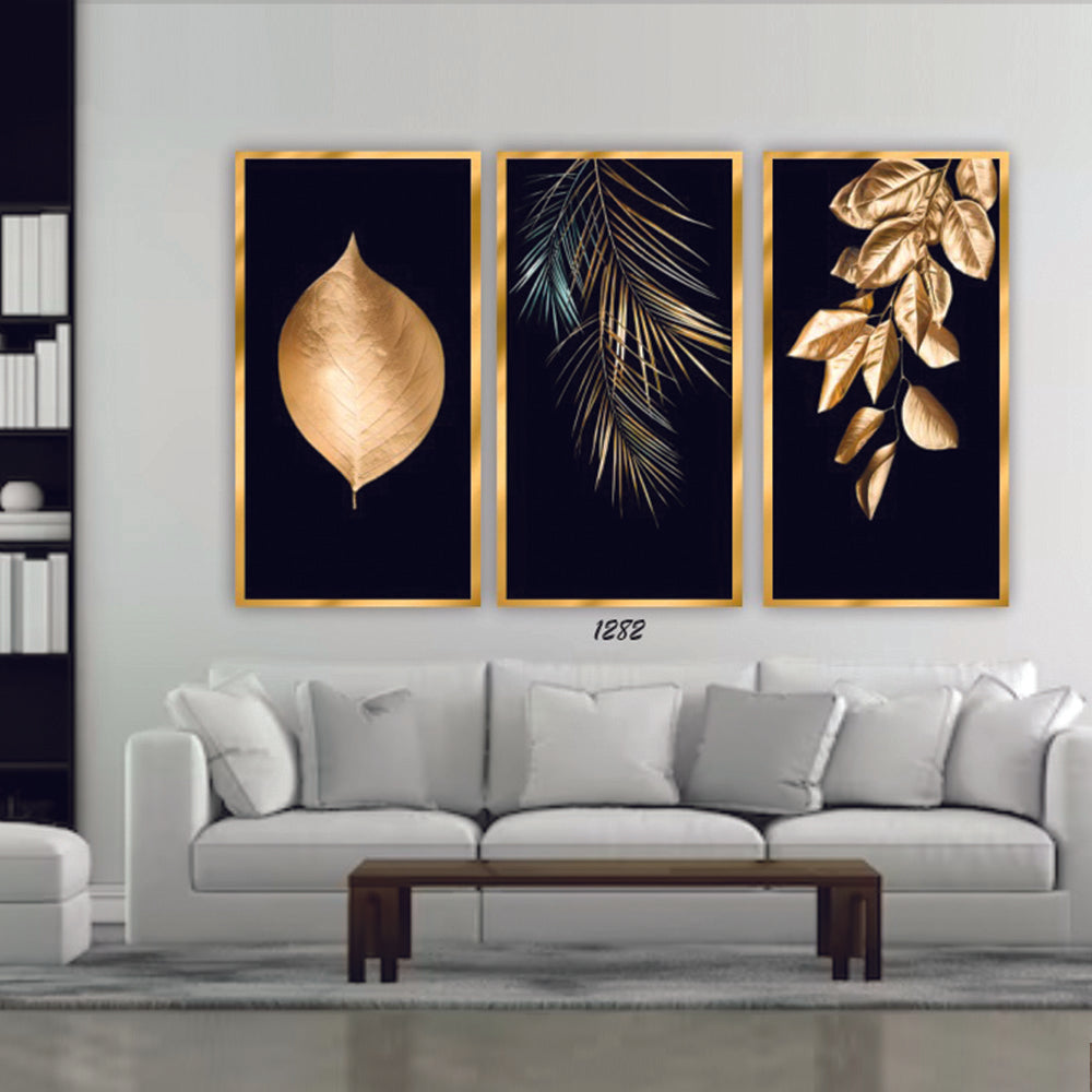 Leaves Art Work 3 Piece Printed Wall Frames