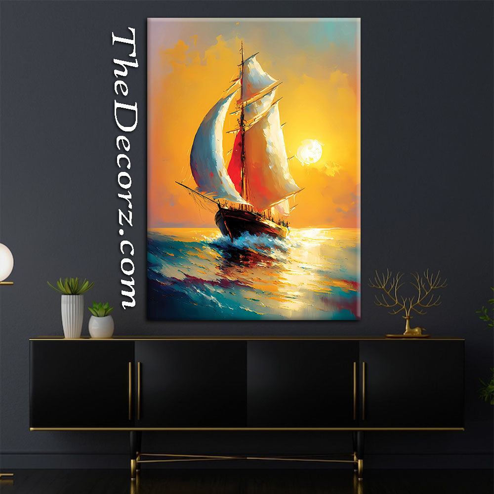 Ship Art Work Printed Wall Frame
