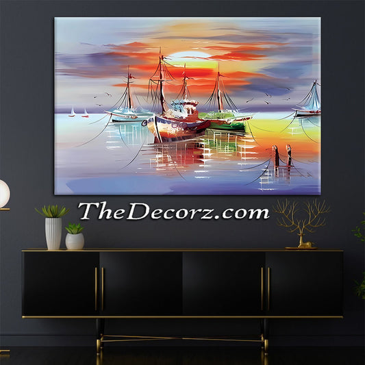 Ship Art Work Printed Wall Frame