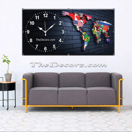 World Clock Printed Wall Clock
